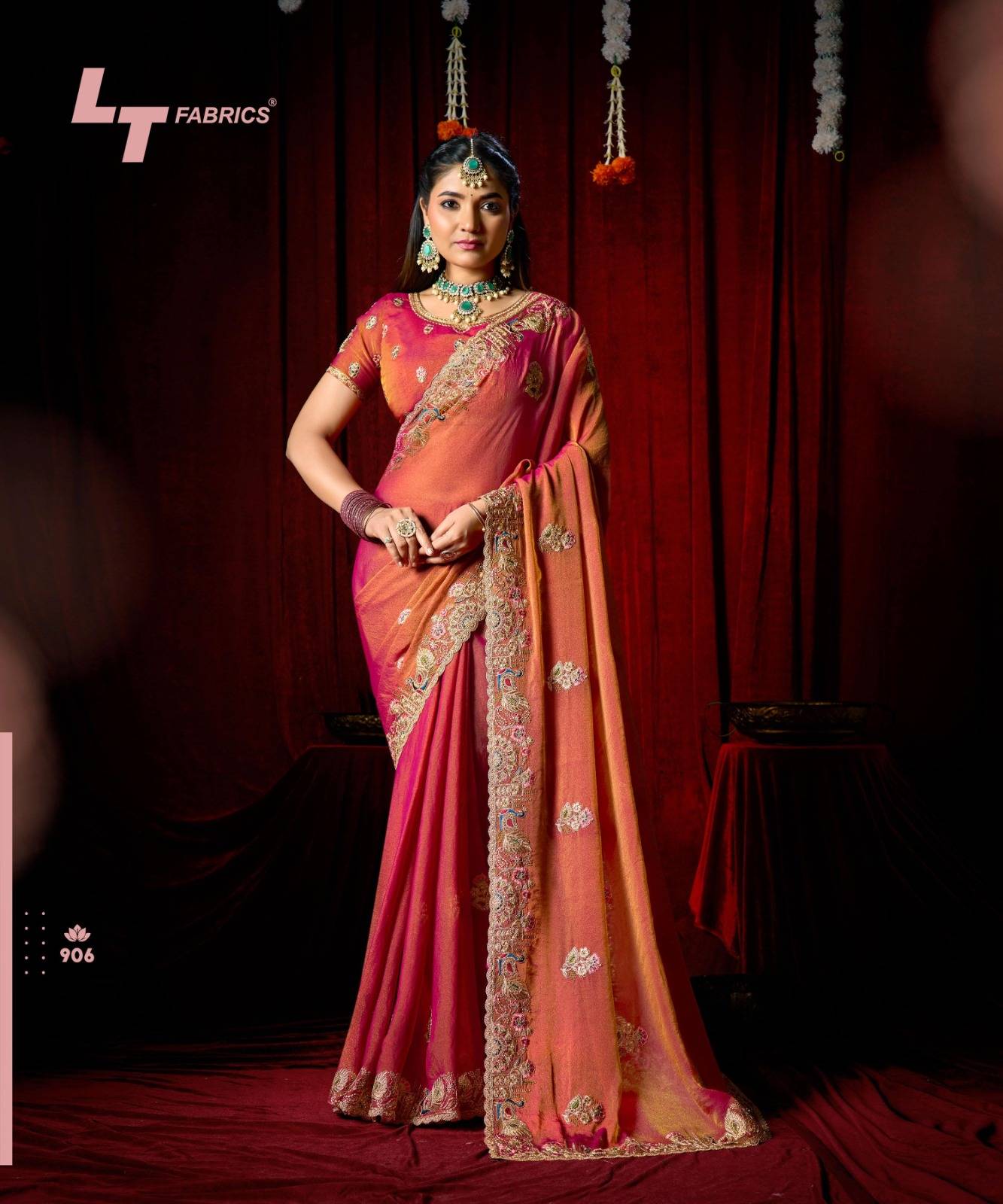 JIMMY VOL-09 By LT Fabrics 901 To 906 Series  Indian Traditional Wear Collection Beautiful Stylish Fancy Colorful Party Wear Fancy Silk Sarees At Wholesale Price